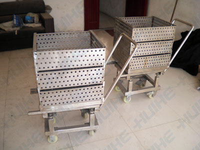 熱水回轉(zhuǎn)式殺菌鍋小推車及殺菌籃